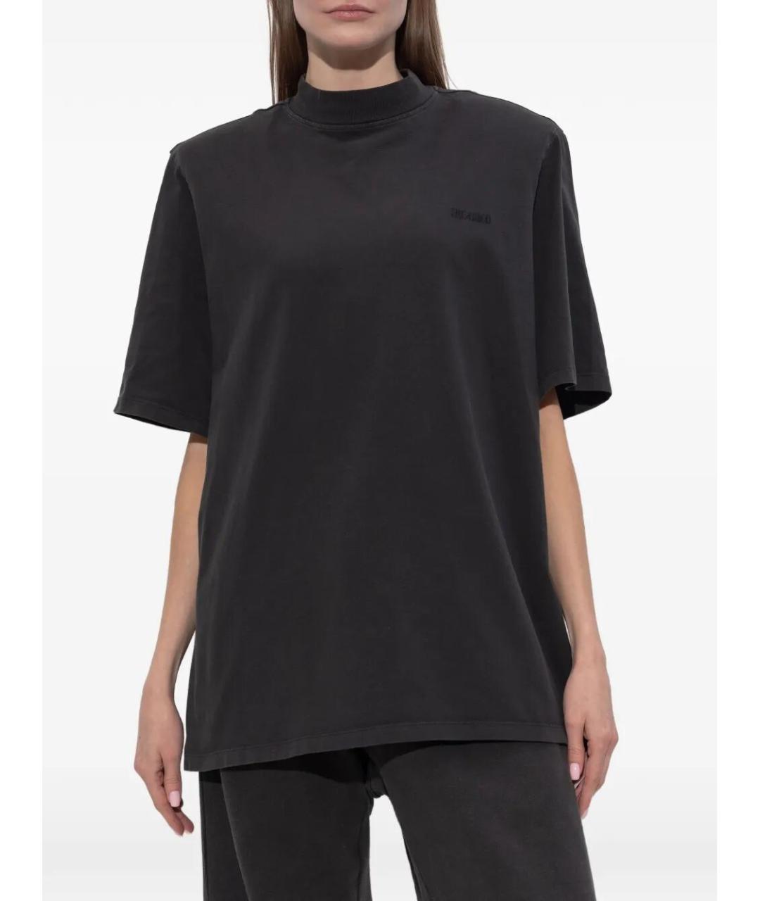 THE ATTICO Черная хлопковая футболка, фото 5