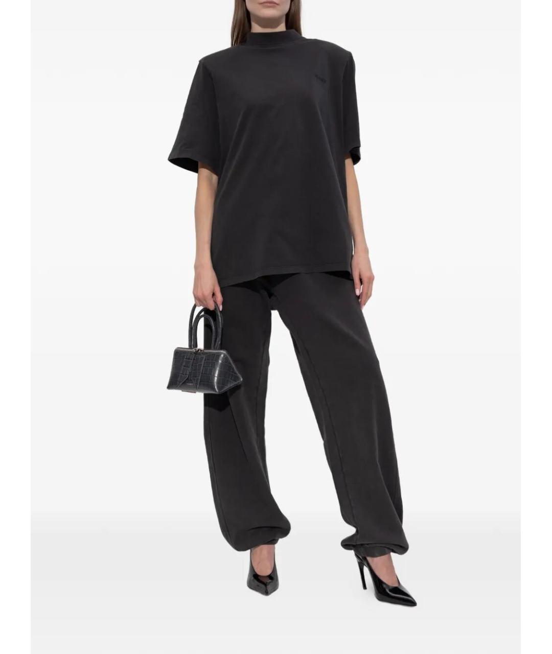 THE ATTICO Черная хлопковая футболка, фото 2