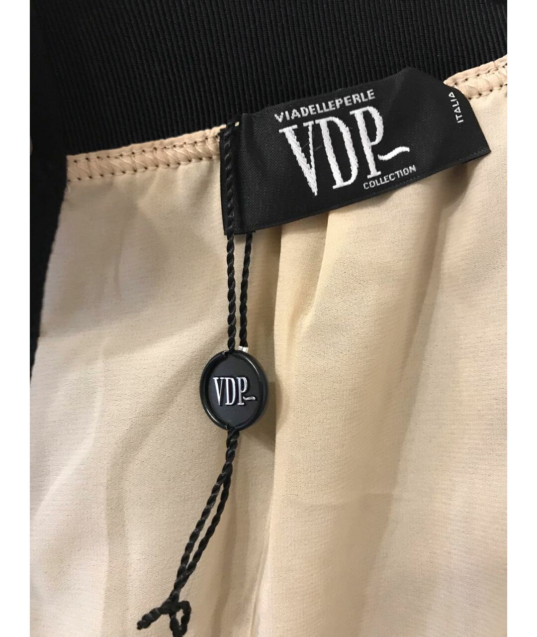 VDP Черная полиэстеровая юбка миди, фото 7