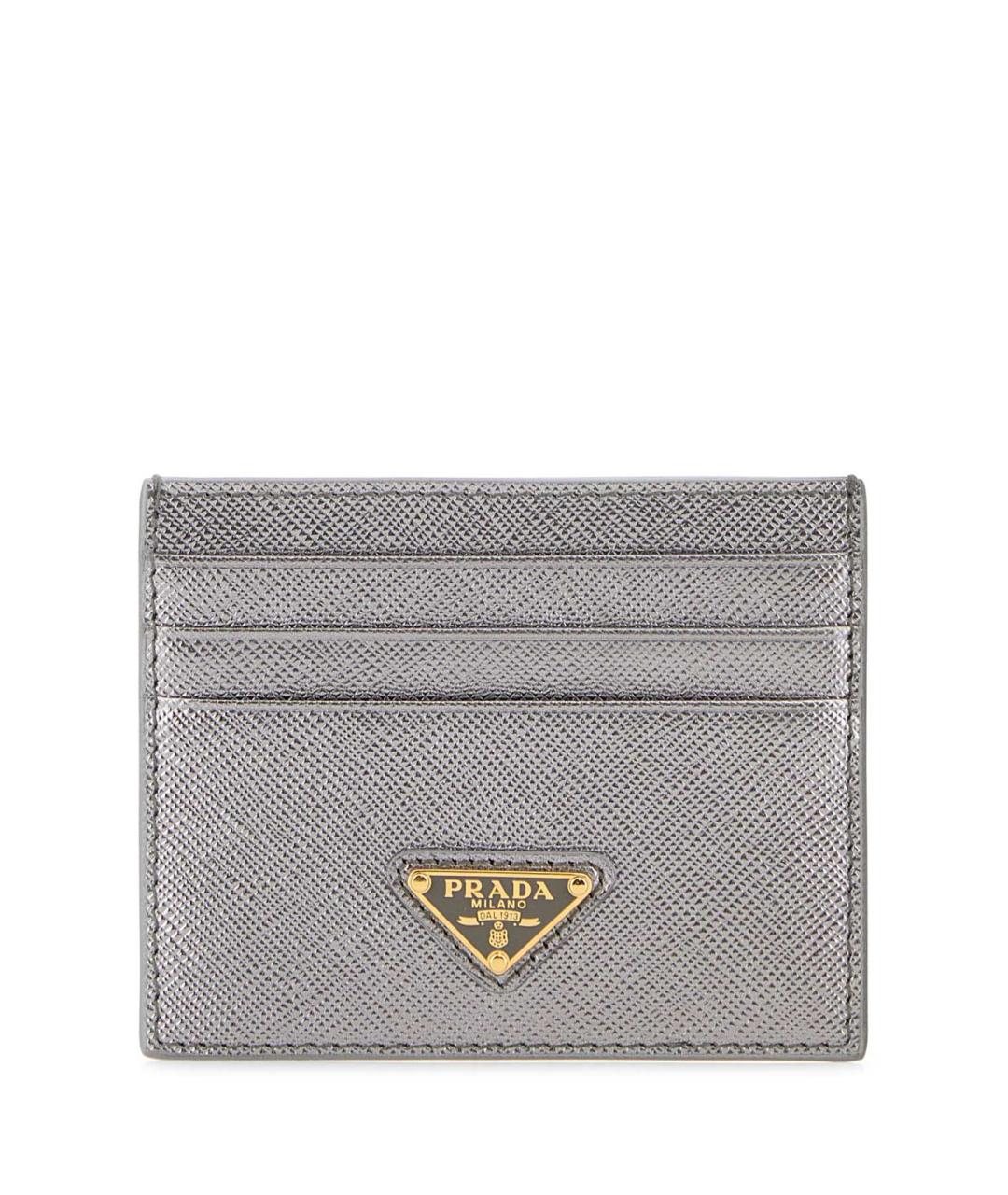 PRADA Серебрянный кожаный кардхолдер, фото 1