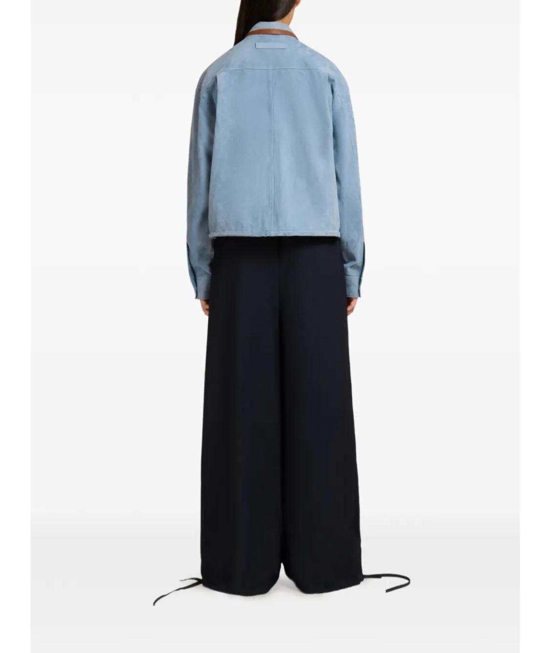 MARNI Голубая кожаная куртка, фото 5