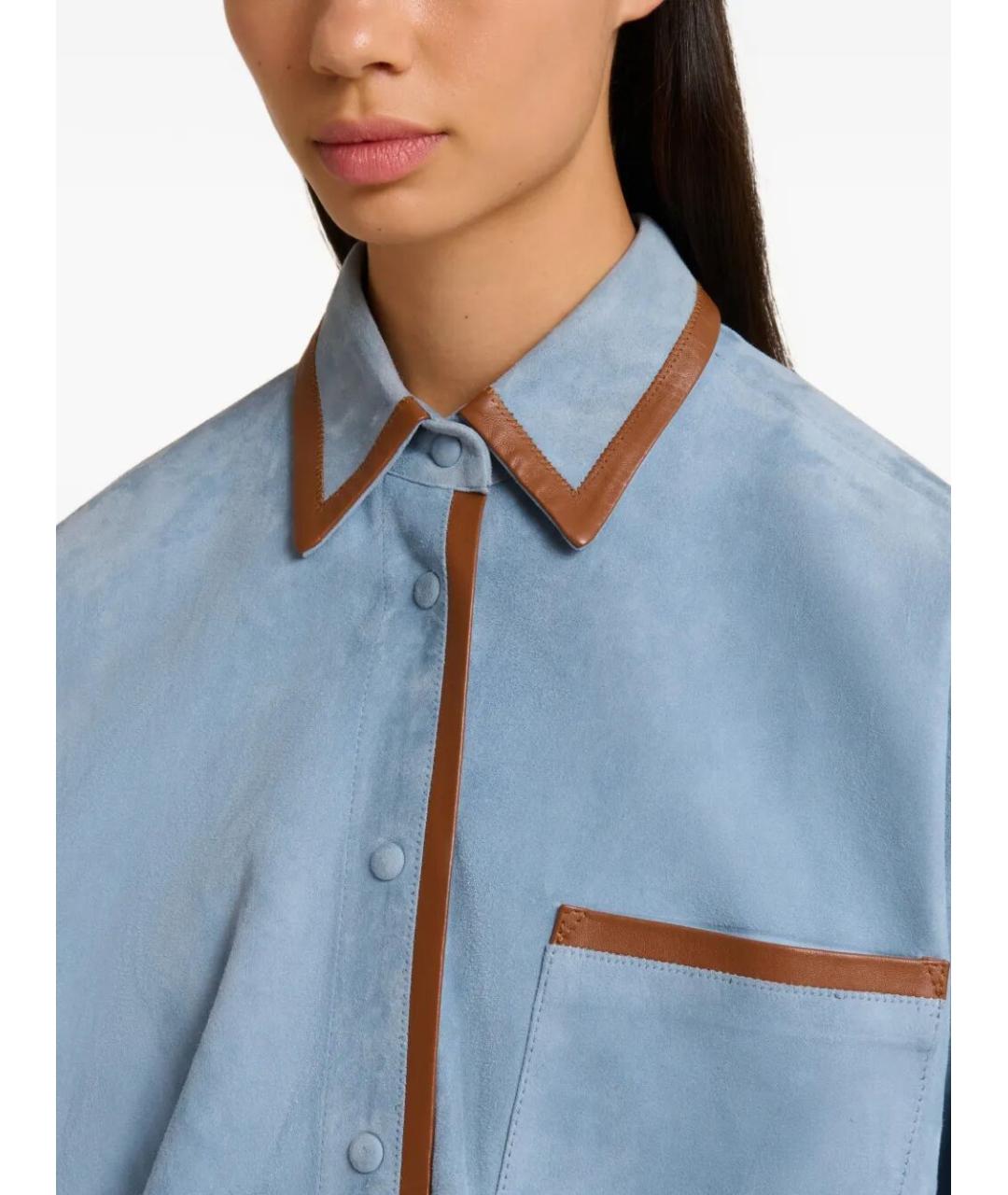 MARNI Голубая кожаная куртка, фото 2