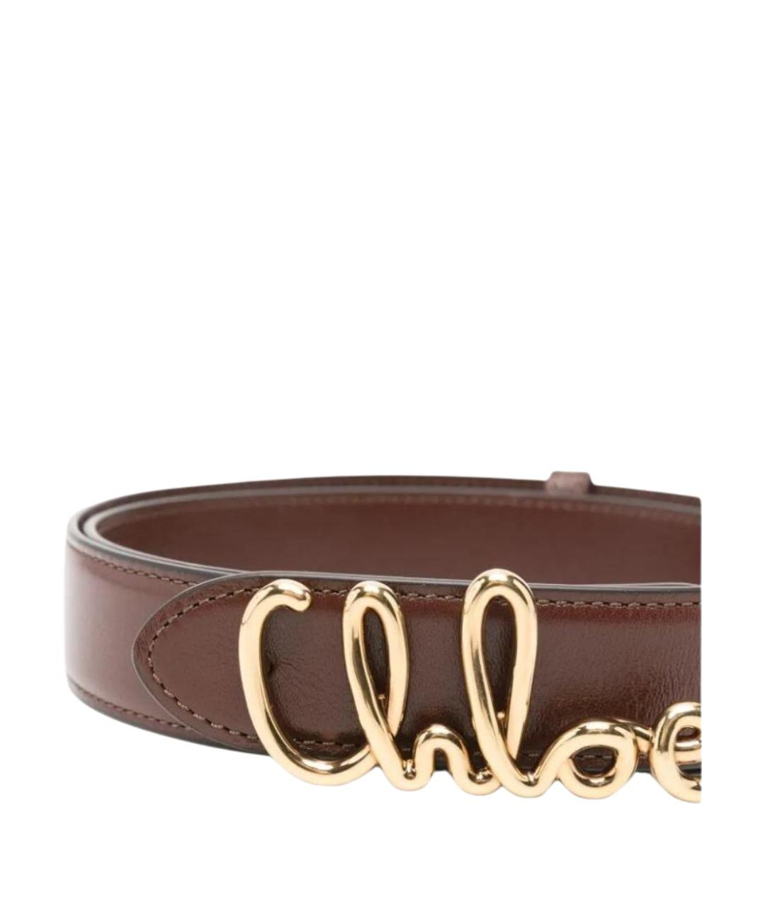 CHLOE Коричневый кожаный ремень, фото 2
