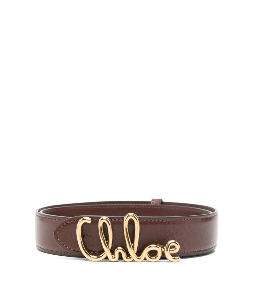 CHLOE Коричневый кожаный ремень, фото 1