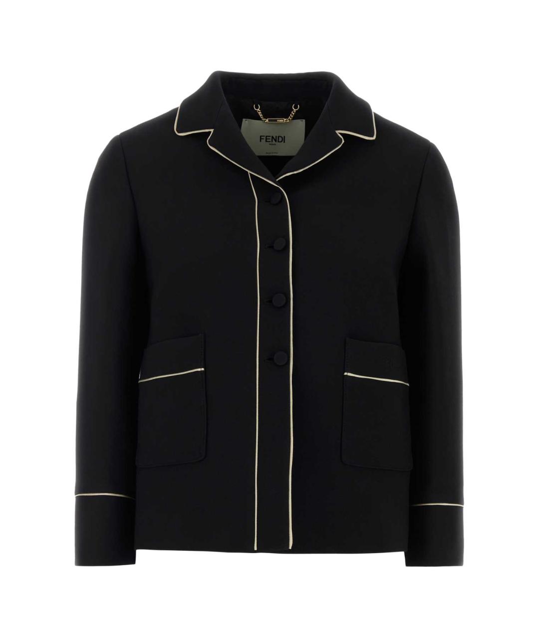 FENDI Черный шерстяной жакет/пиджак, фото 2