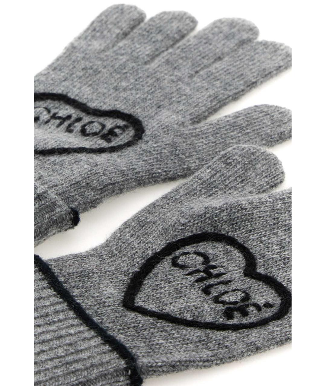 CHLOE Серые кашемировые перчатки, фото 2