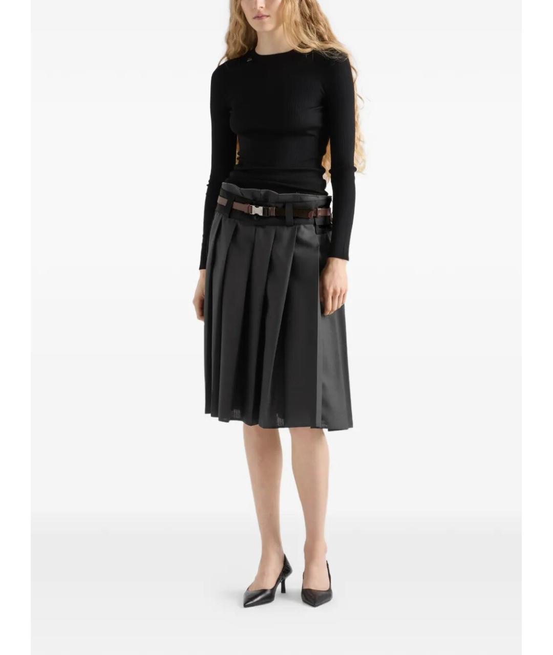 PRADA Черный шерстяной джемпер / свитер, фото 3