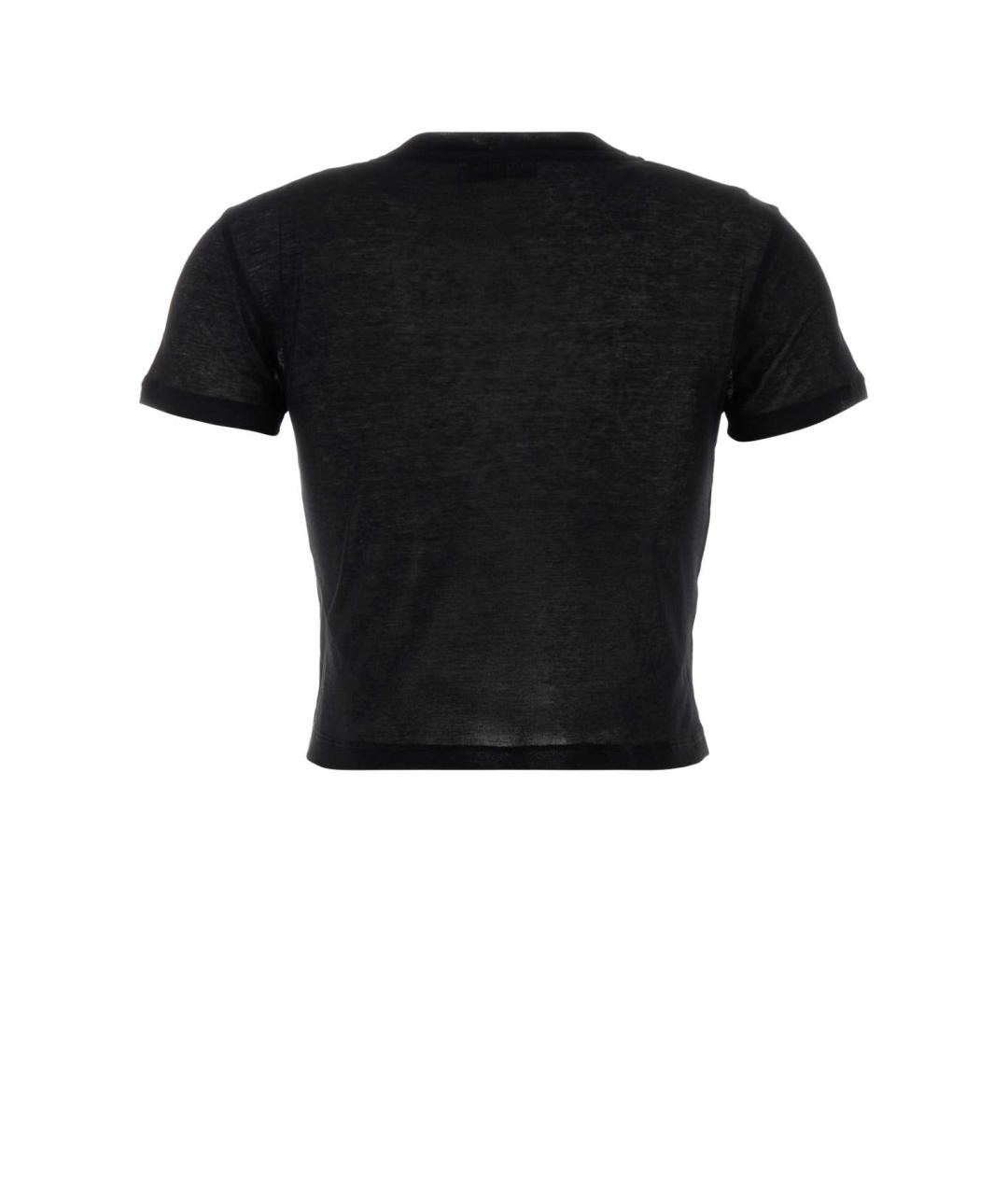 MIU MIU Черная хлопковая футболка, фото 2