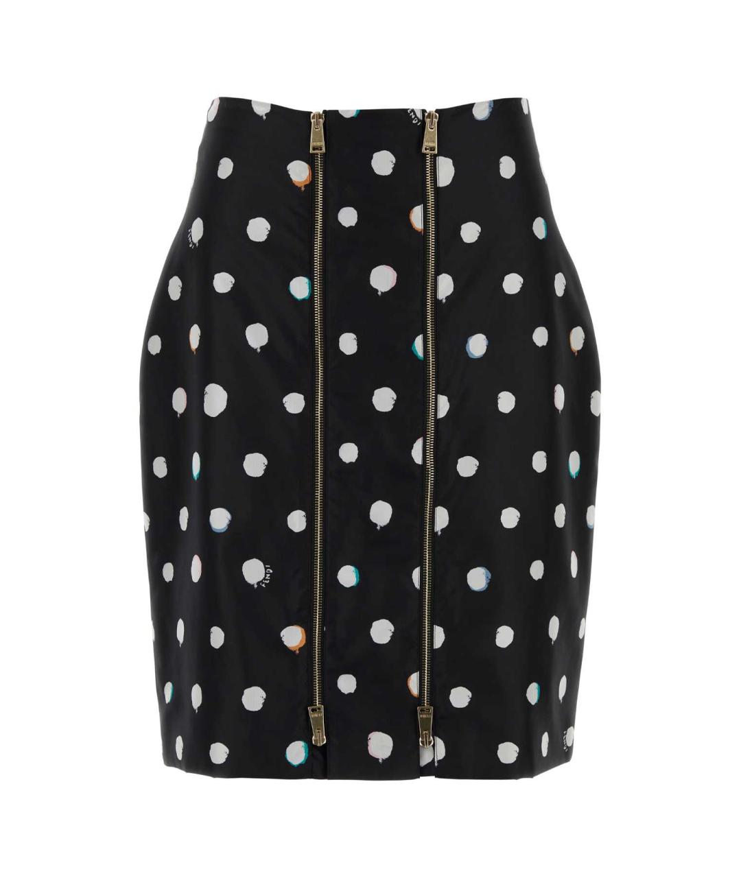 FENDI Мульти шелковая юбка мини, фото 1