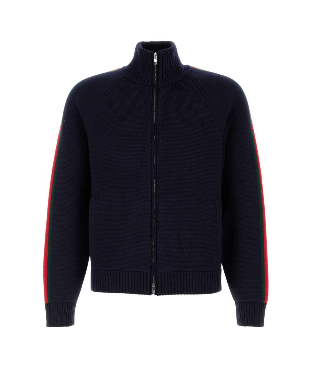 GUCCI Темно-синий шерстяной кардиган, фото 1