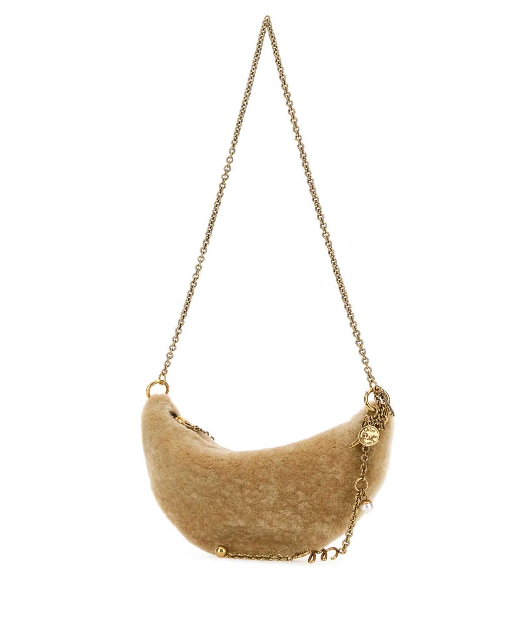 CHLOE Бежевая кожаная сумка через плечо, фото 2