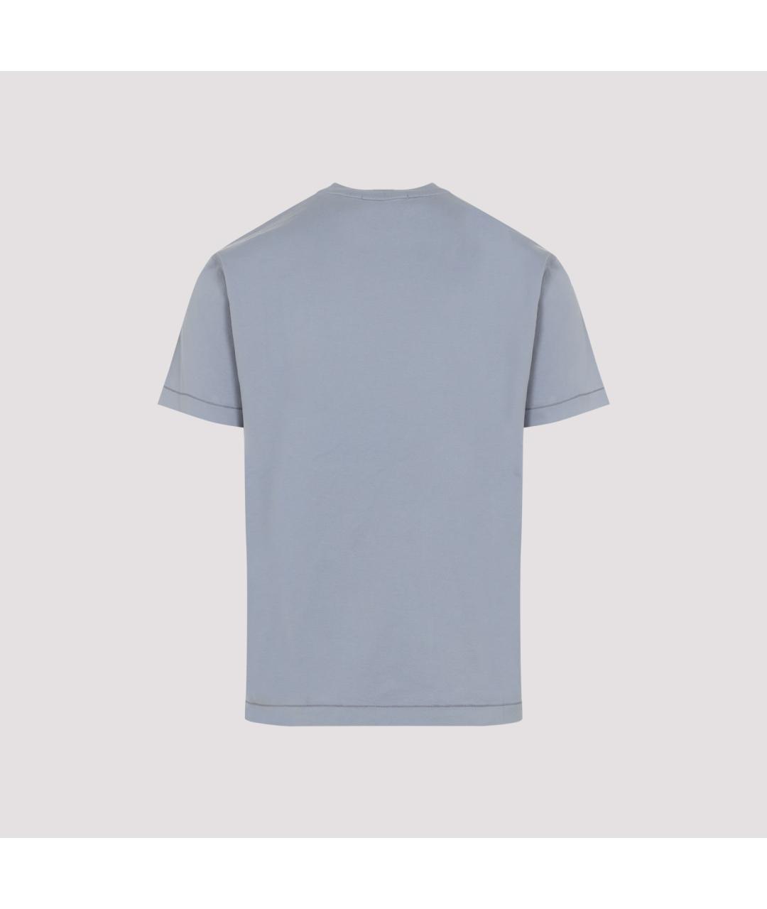 STONE ISLAND Голубая хлопковая футболка, фото 2