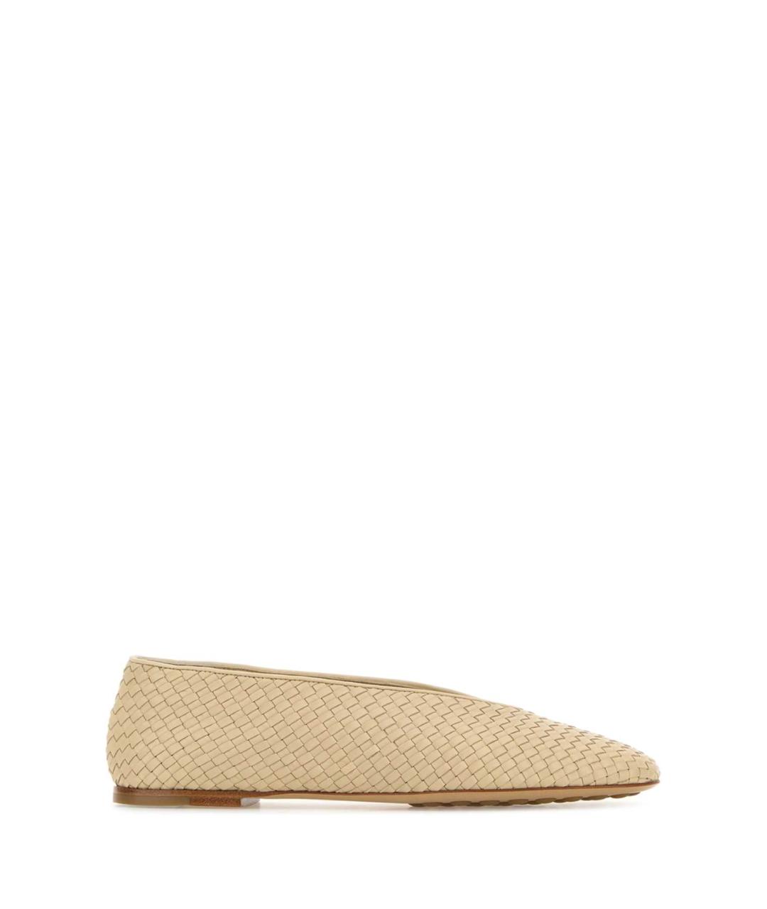 BOTTEGA VENETA Бежевые кожаные балетки, фото 1