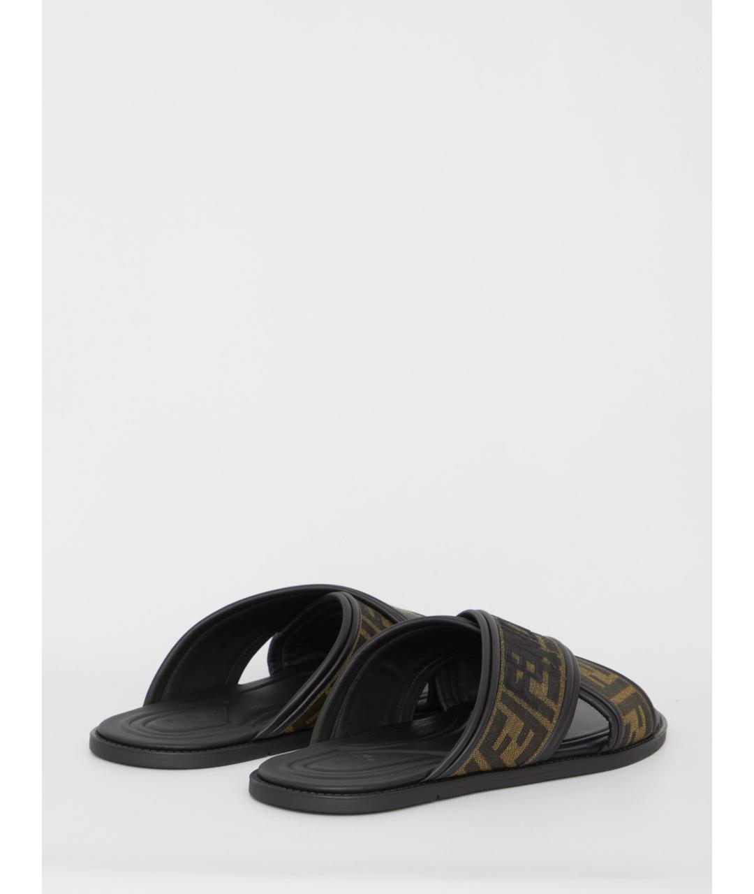 FENDI Мульти текстильные шлепанцы, фото 3