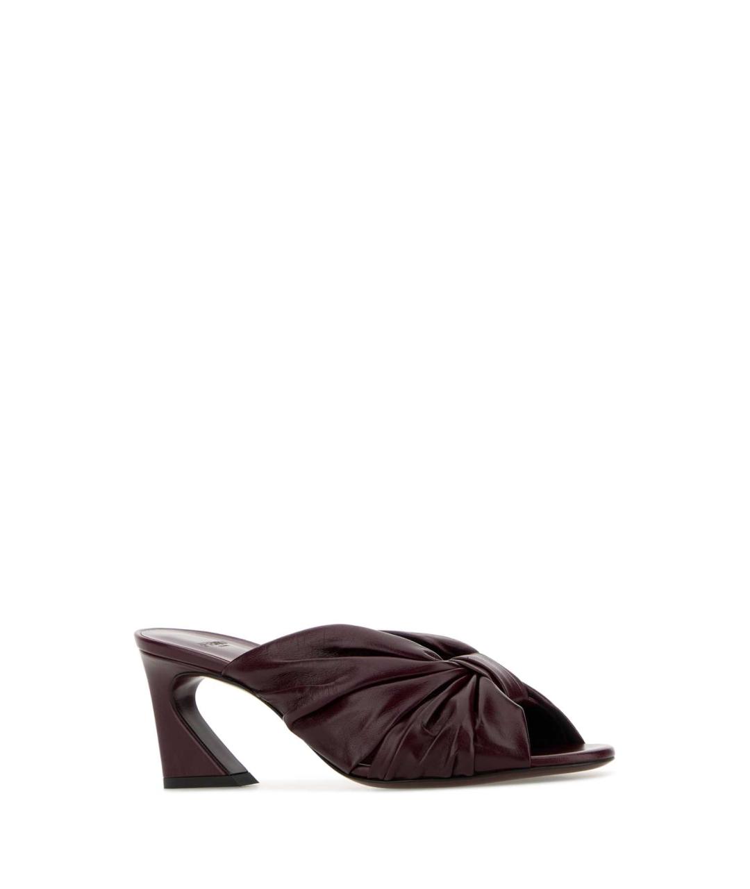 FENDI Бордовые кожаные мюли, фото 3