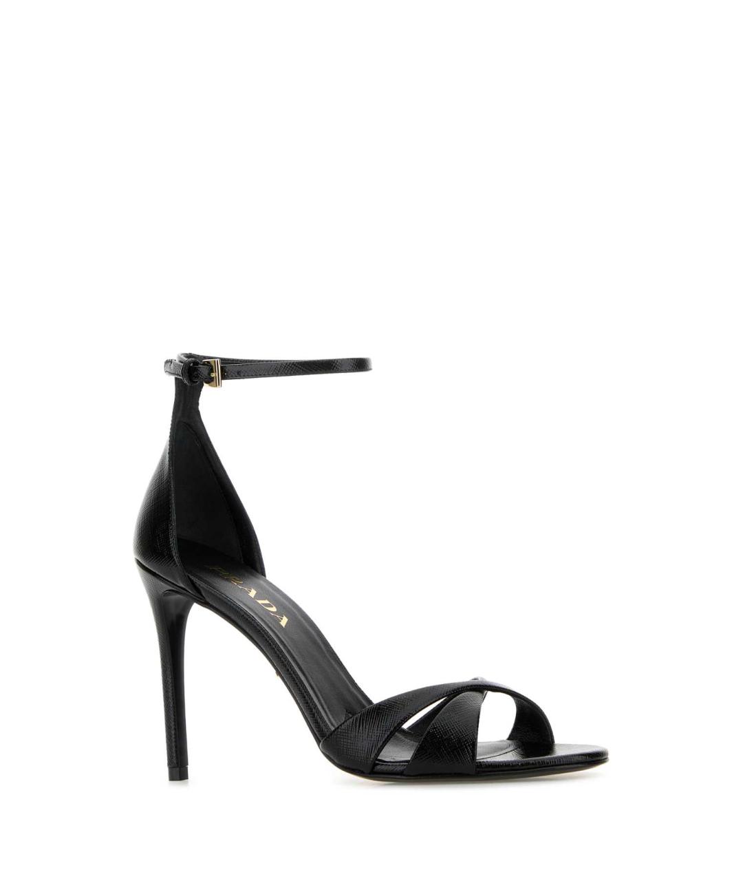 PRADA Черные кожаные босоножки, фото 4