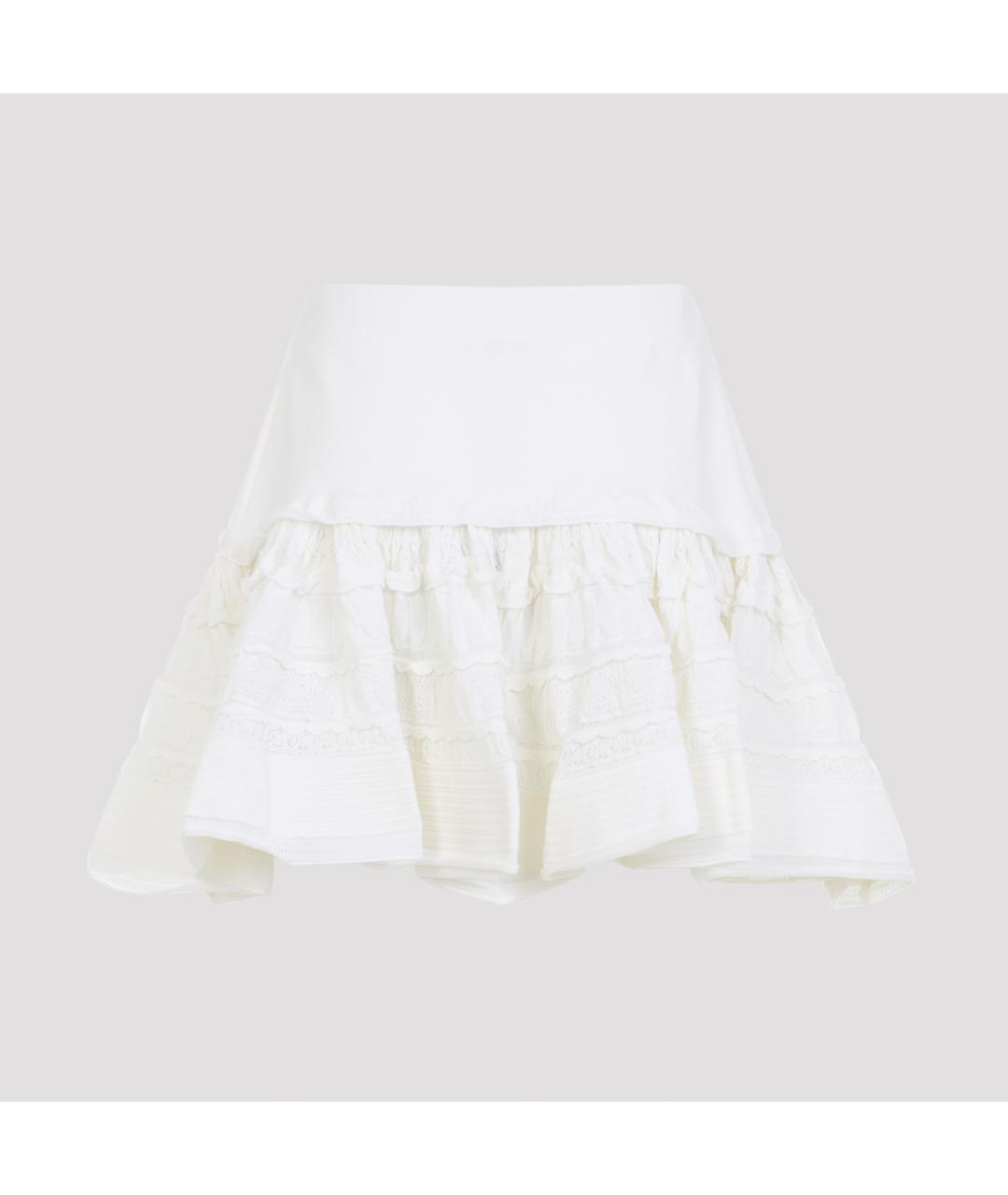 ALAIA Белая шерстяная юбка мини, фото 4