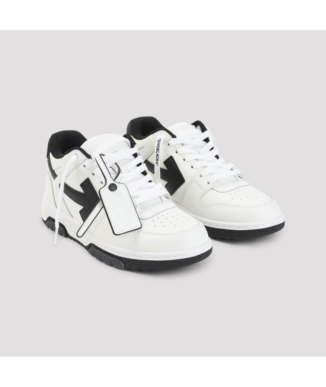 OFF-WHITE Белые кожаные низкие кроссовки / кеды, фото 3