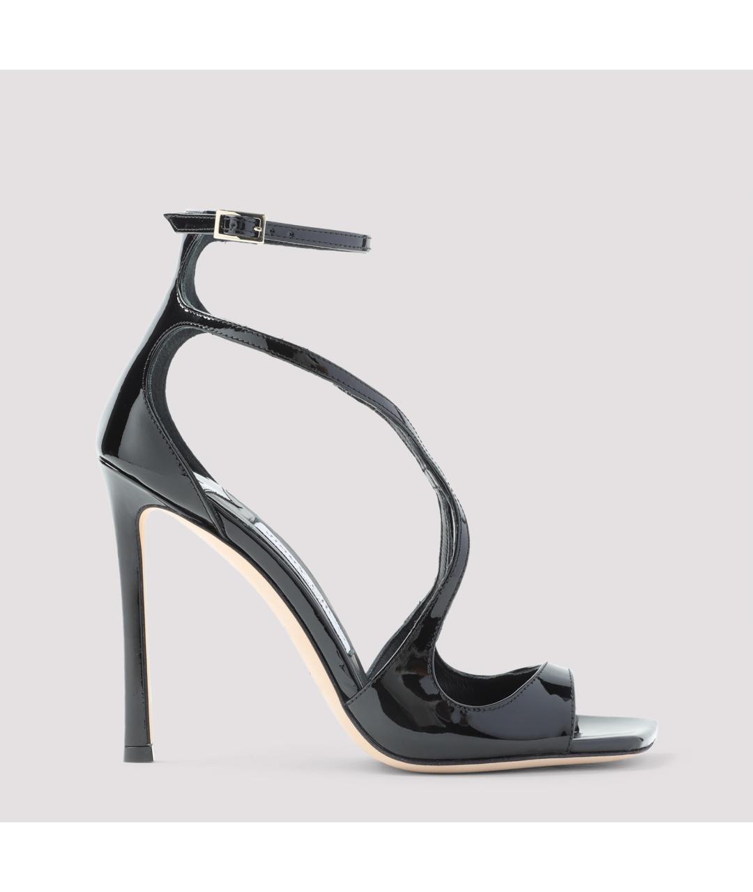 JIMMY CHOO Черные босоножки из лакированной кожи, фото 2