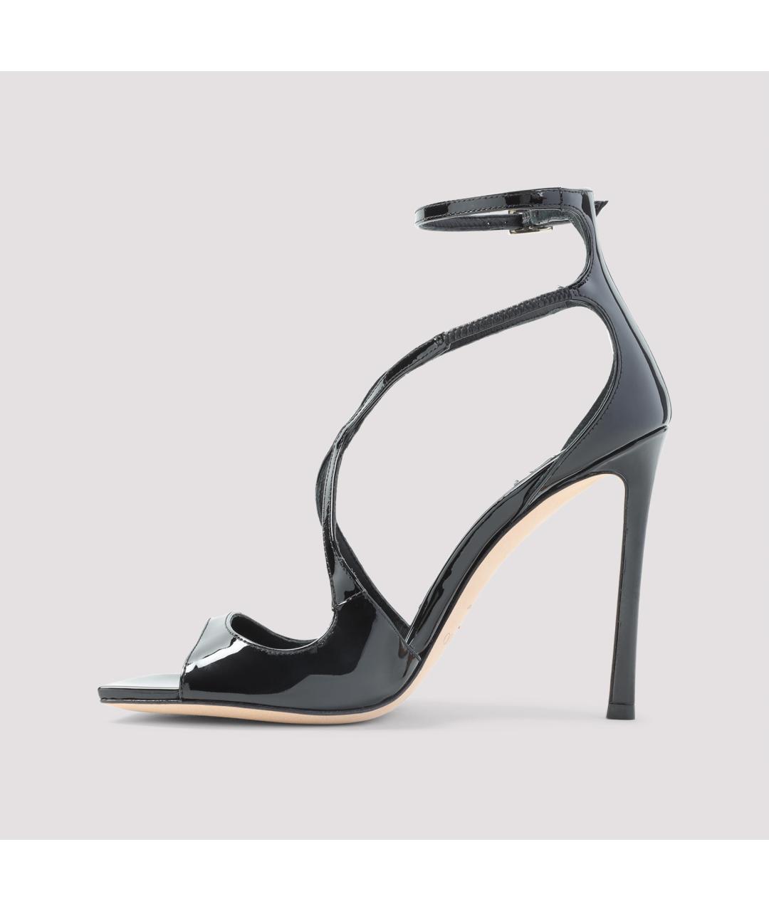 JIMMY CHOO Черные босоножки из лакированной кожи, фото 4