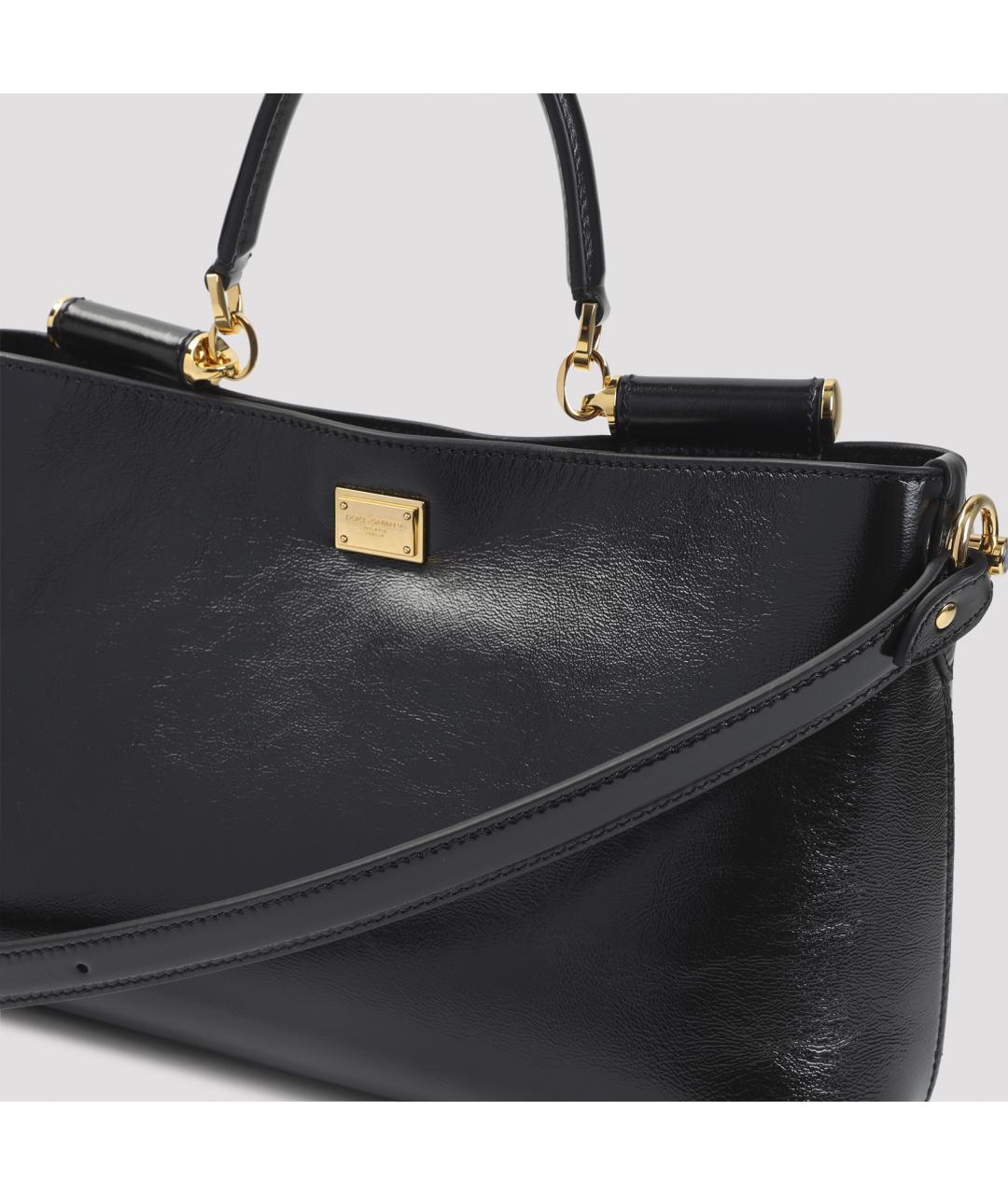 DOLCE&GABBANA Черная кожаная сумка через плечо, фото 5