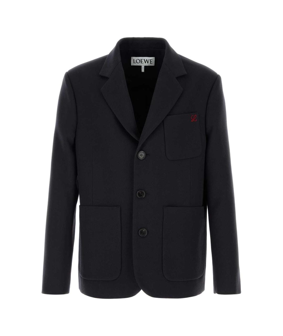 LOEWE Темно-синий шерстяной пиджак, фото 2