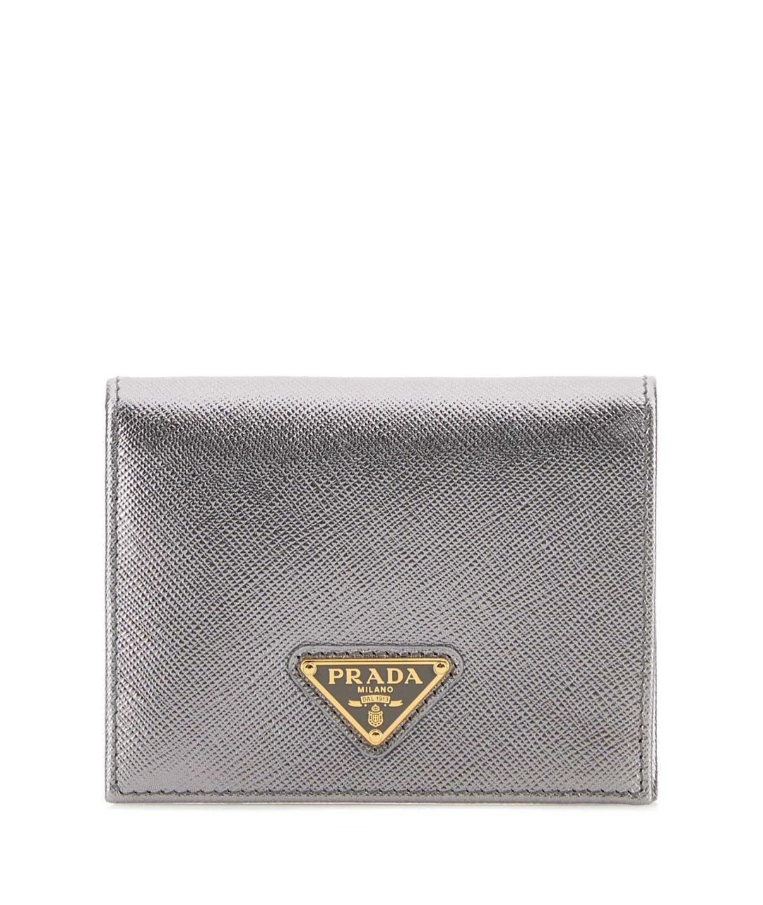 PRADA Серебрянный кожаный кошелек, фото 2