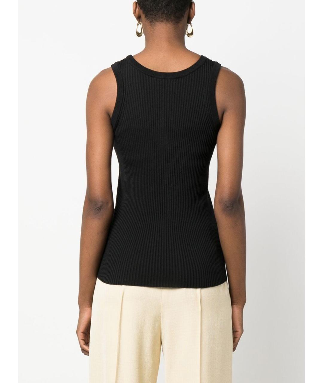JIL SANDER Черная шерстяная майка, фото 4