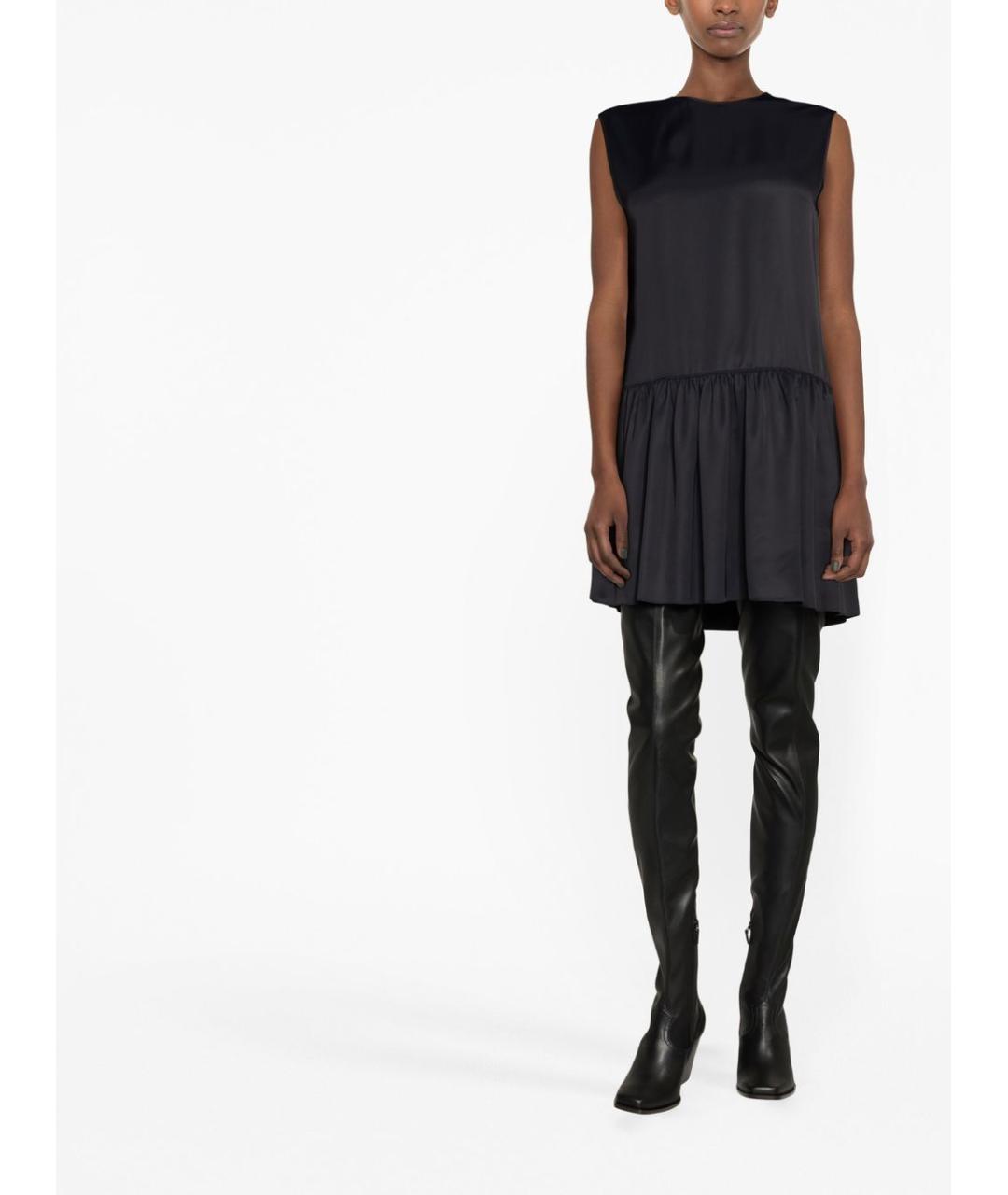 LANVIN Черное вискозное повседневное платье, фото 3