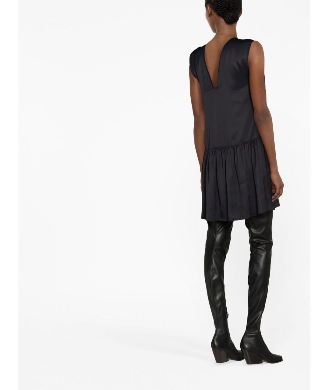 LANVIN Черное вискозное повседневное платье, фото 4