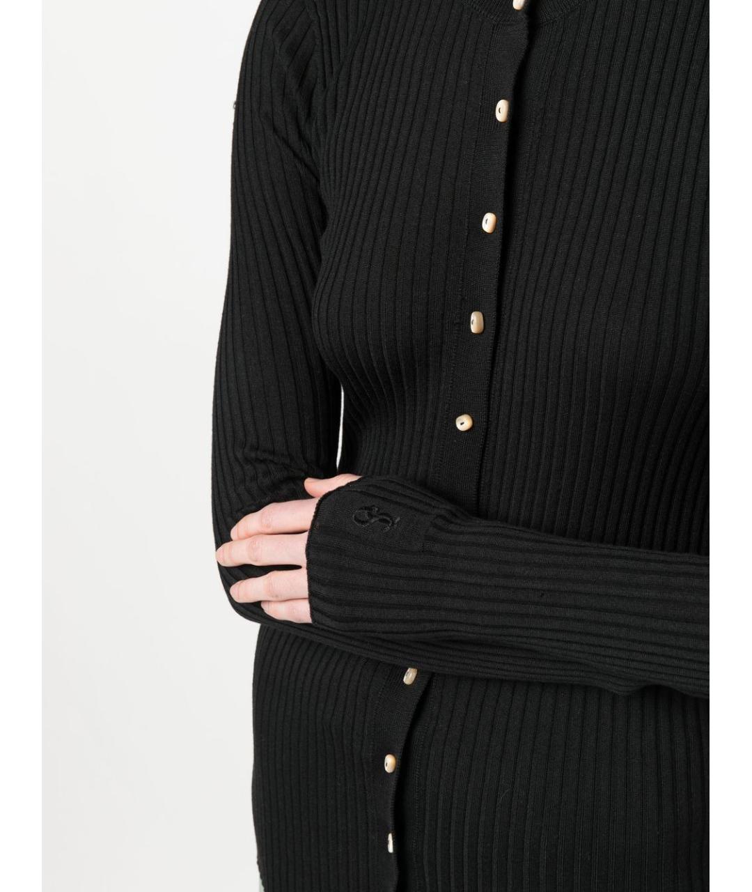 JIL SANDER Черный шерстяной кардиган, фото 2