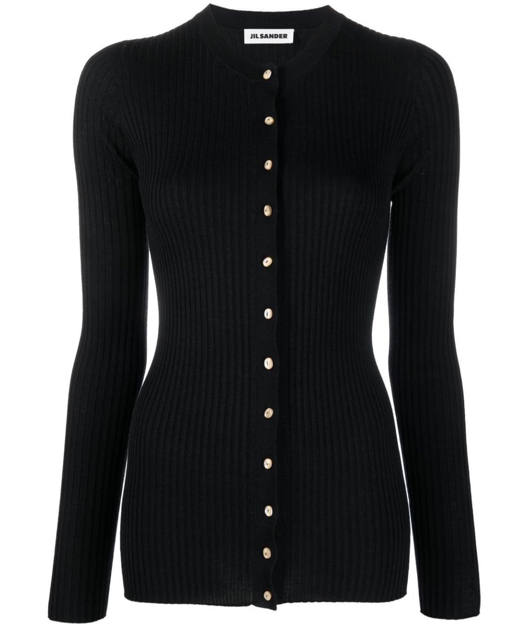 JIL SANDER Черный шерстяной кардиган, фото 1