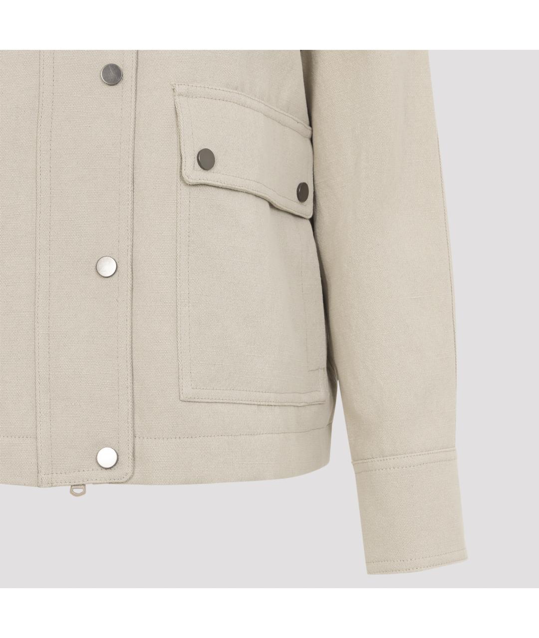 BRUNELLO CUCINELLI Бежевая хлопковая парка, фото 5
