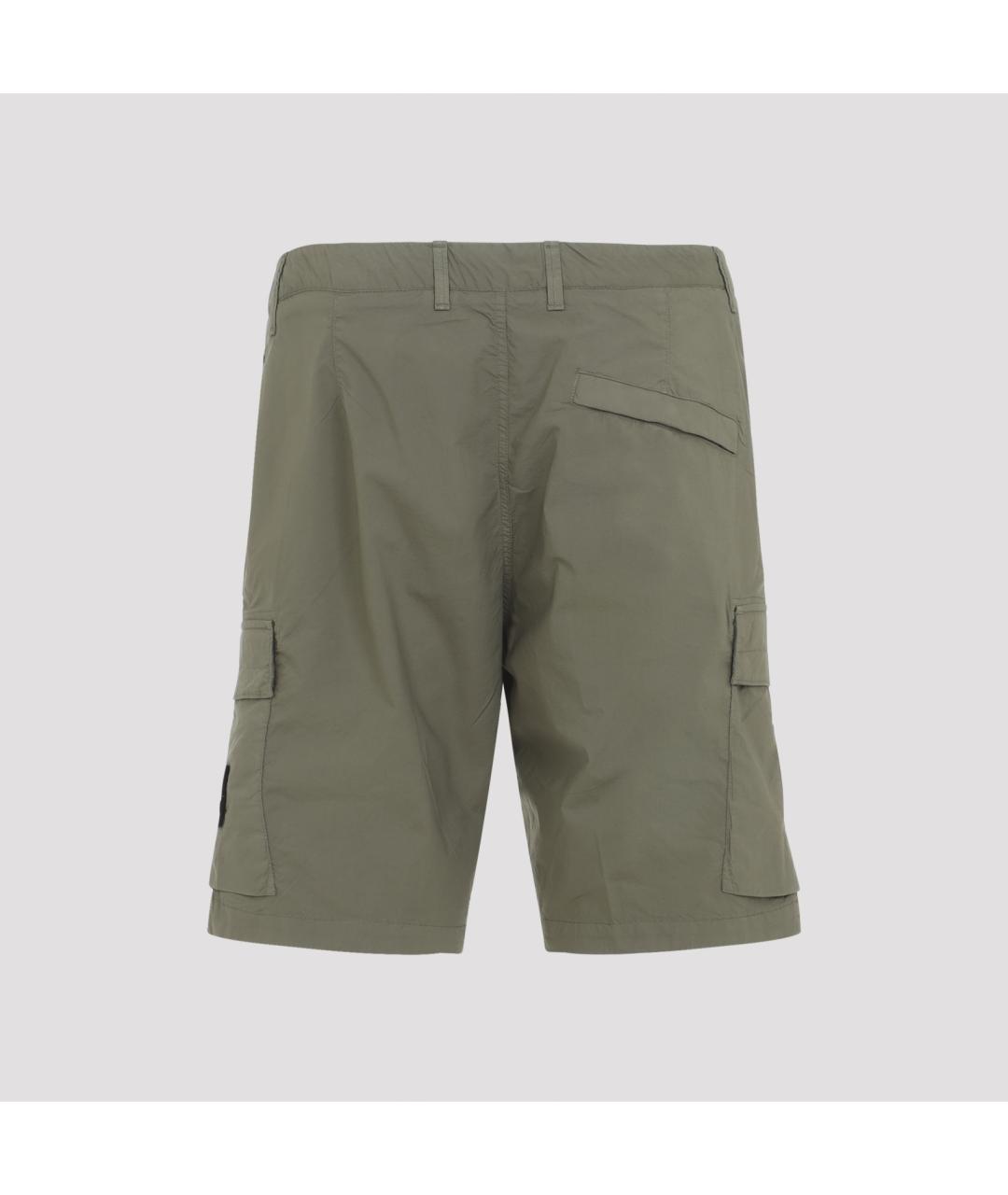 STONE ISLAND Зеленые хлопковые шорты, фото 2