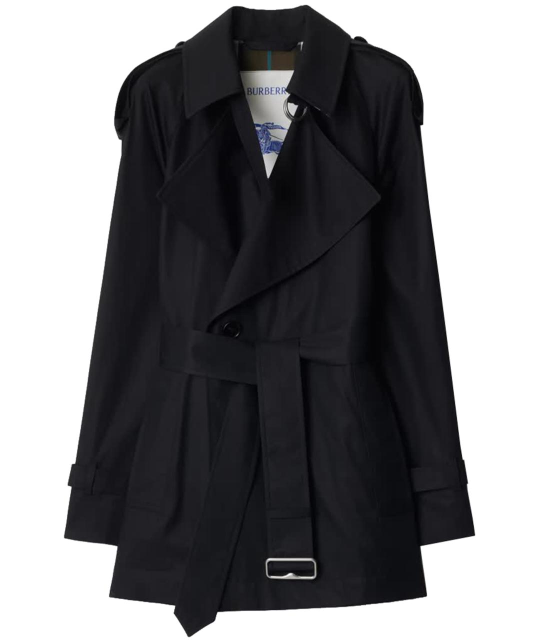 BURBERRY Черный хлопковый тренч/плащ, фото 1