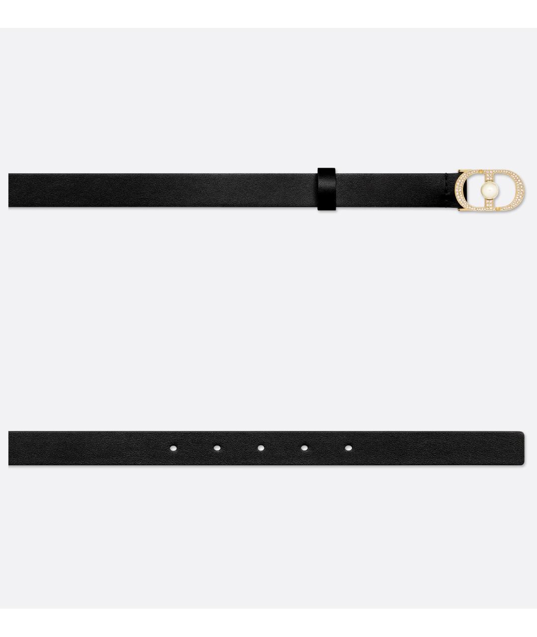 CHRISTIAN DIOR Черный кожаный ремень, фото 3
