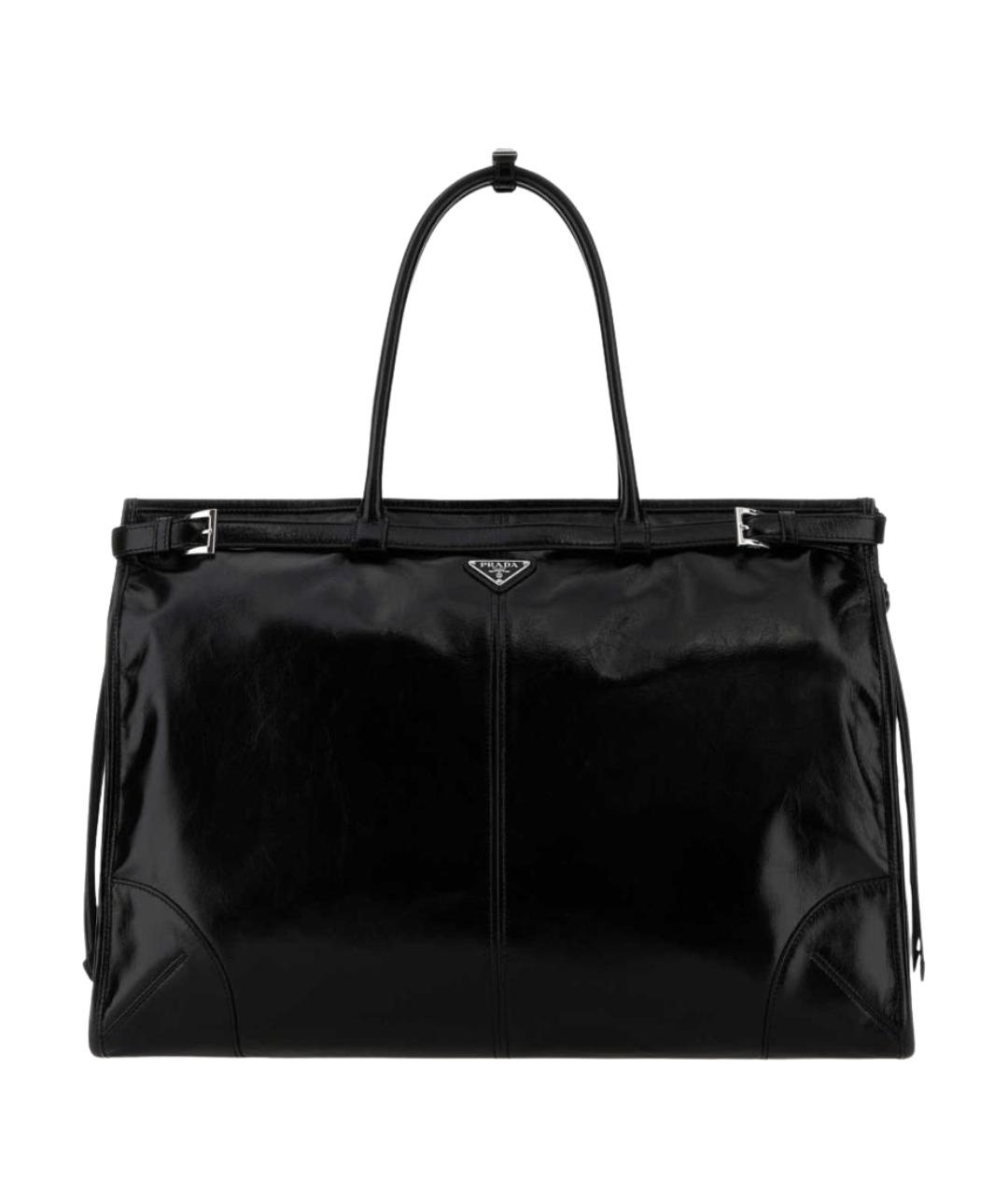 PRADA Черная кожаная сумка тоут, фото 2