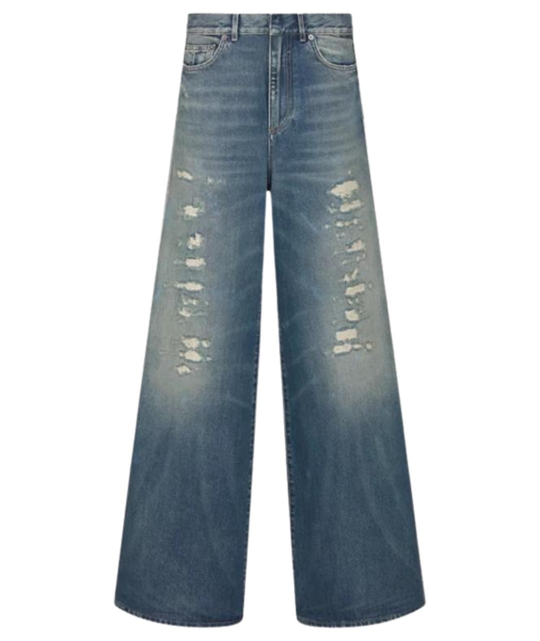 CHRISTIAN DIOR Синие хлопковые прямые джинсы, фото 1