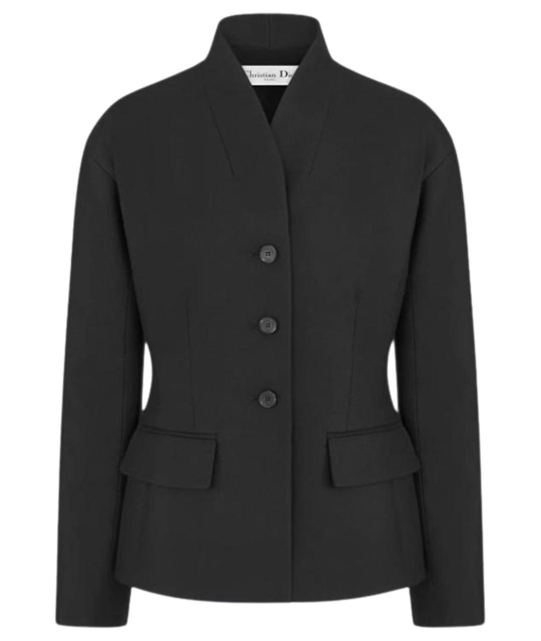CHRISTIAN DIOR Черный шерстяной жакет/пиджак, фото 1