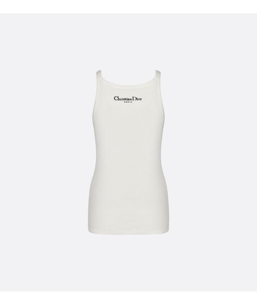 CHRISTIAN DIOR Белая хлопковая майка, фото 3