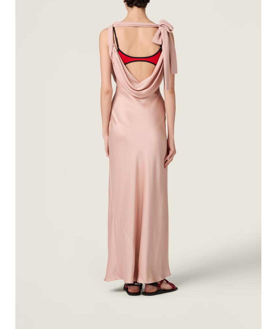 MIU MIU Розовое ацетатное коктейльное платье, фото 5