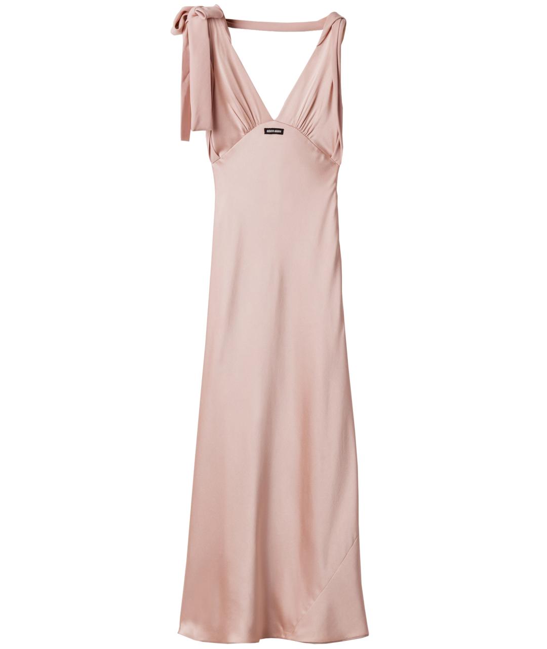 MIU MIU Розовое ацетатное коктейльное платье, фото 1