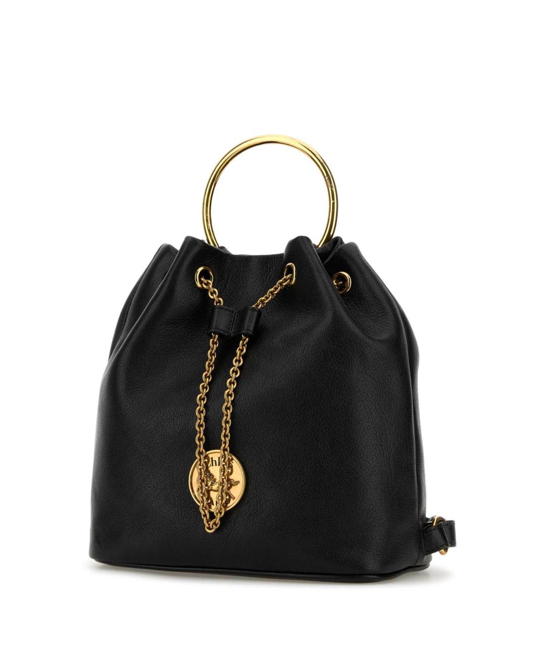 CHLOE Черная кожаная сумка через плечо, фото 2