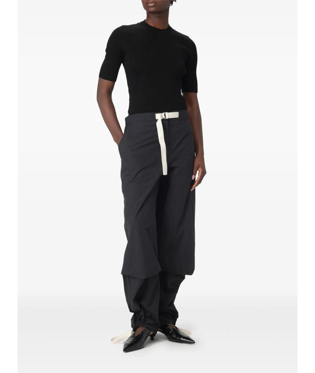 JIL SANDER Черная хлопковая футболка, фото 3