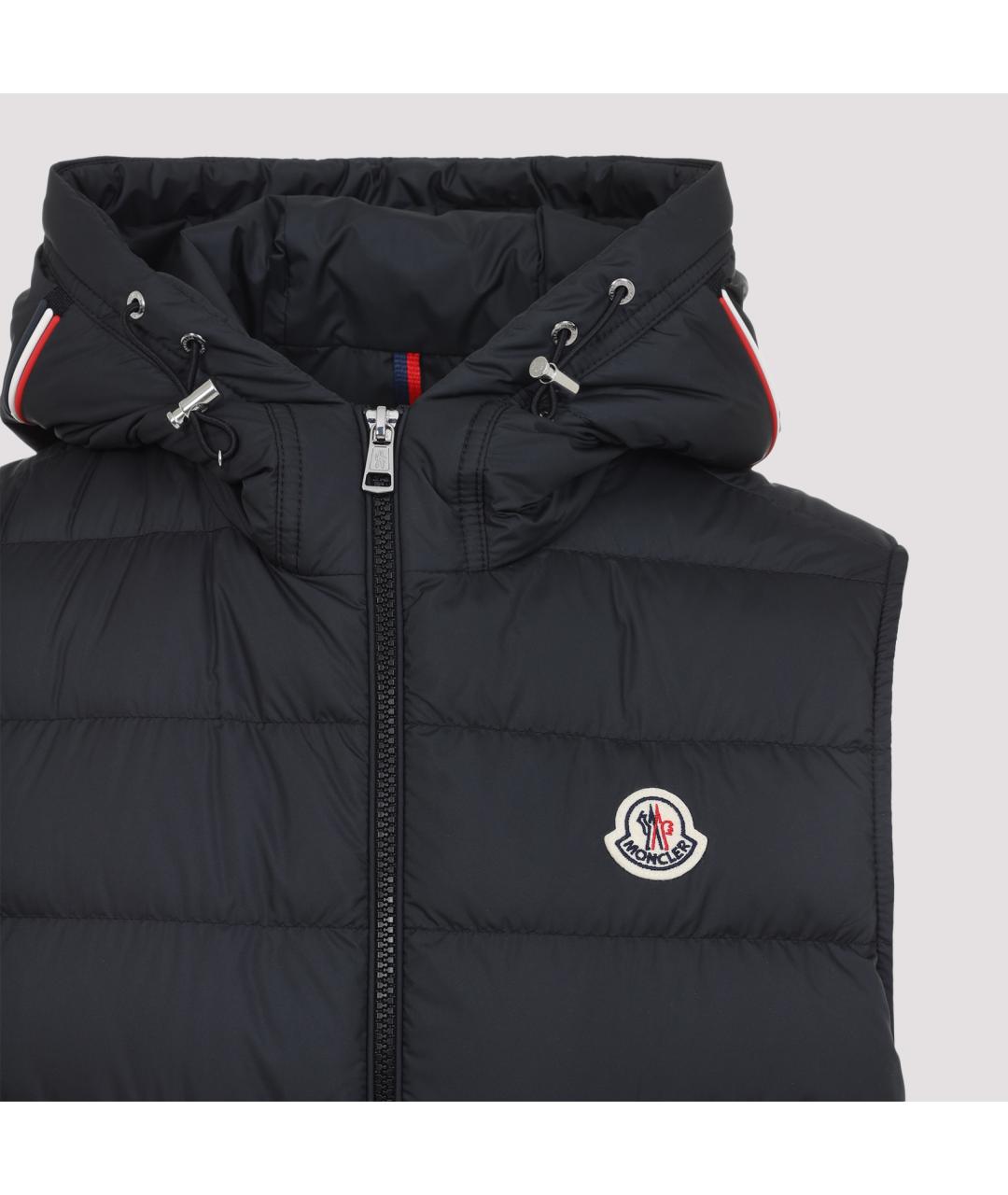 MONCLER Черный полиэстеровый жилет, фото 5
