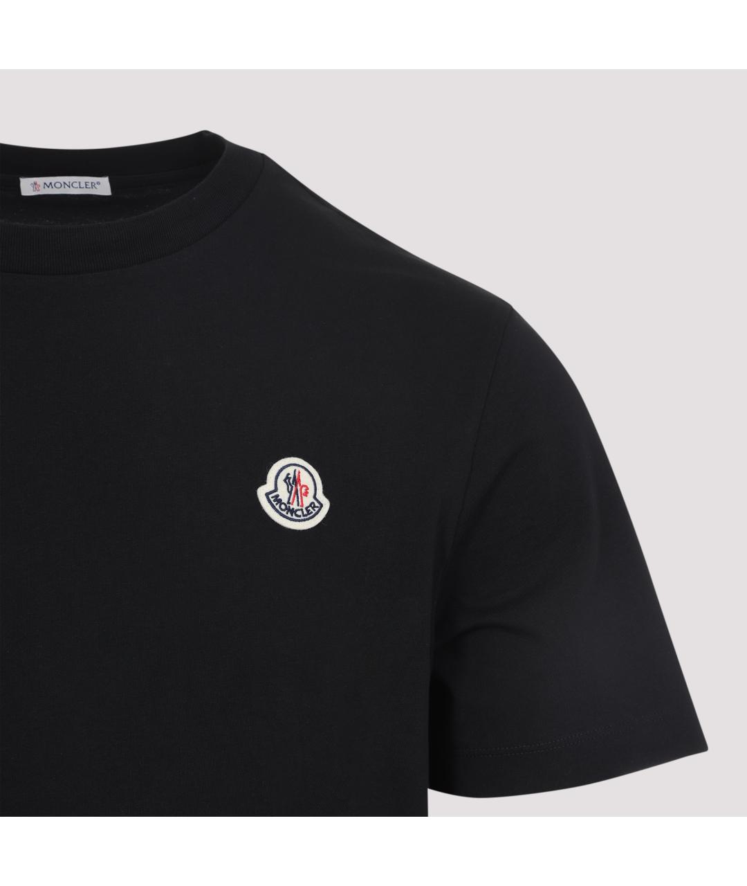 MONCLER Черная хлопковая футболка, фото 3
