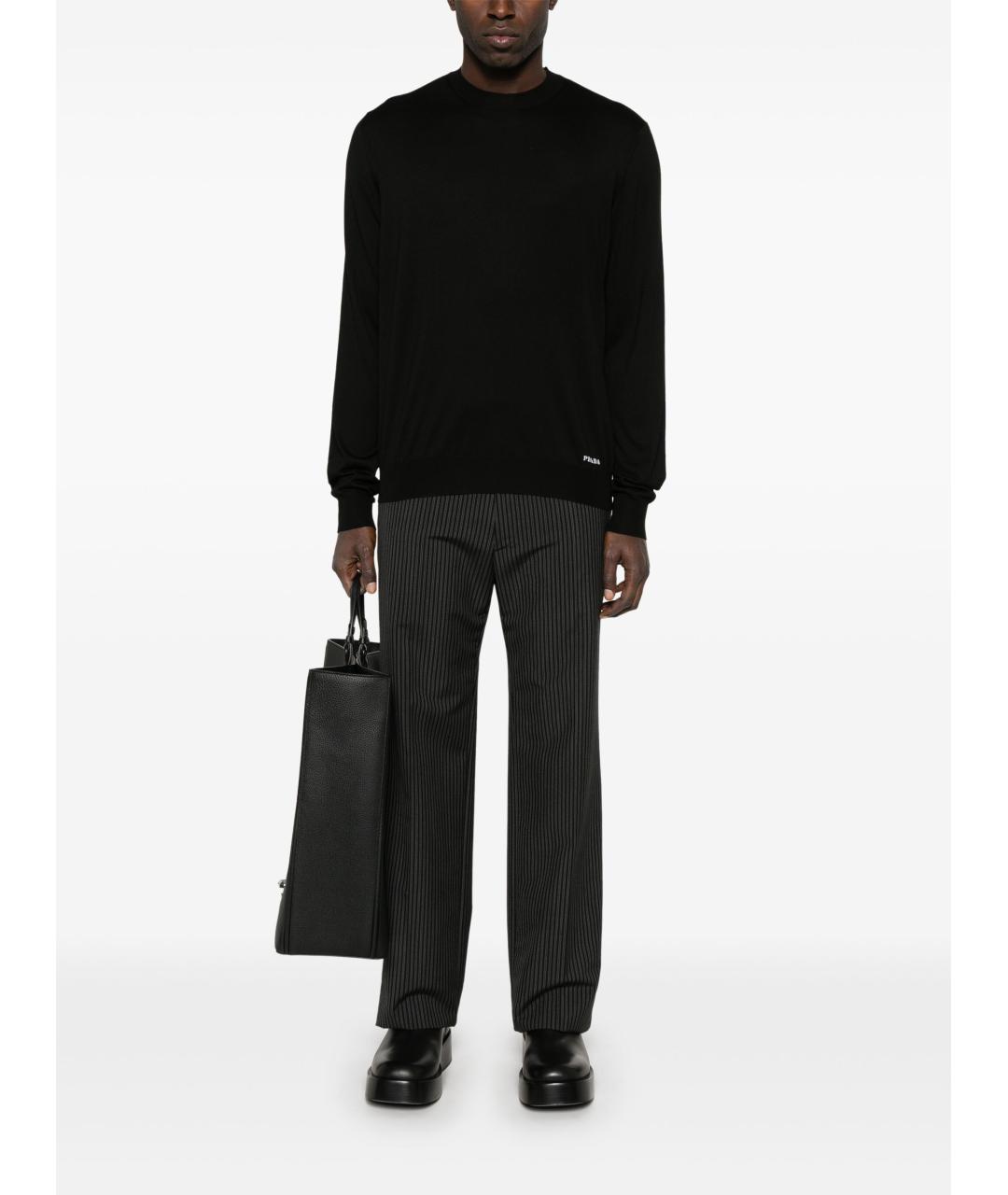 PRADA Черный шелковый джемпер / свитер, фото 4