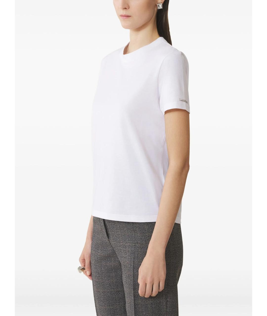 LANVIN Белая хлопковая футболка, фото 3