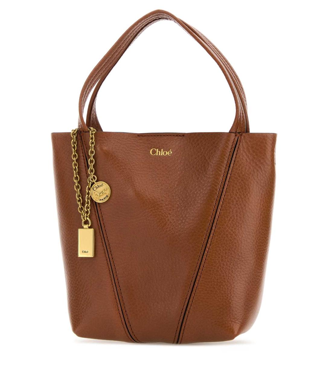 CHLOE Коричневая кожаная сумка тоут, фото 2