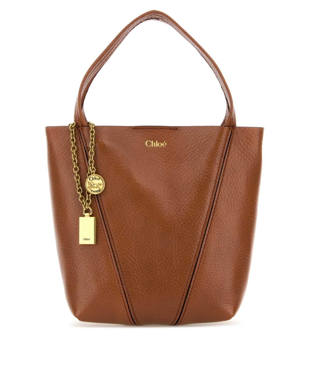CHLOE Коричневая кожаная сумка тоут, фото 1